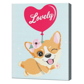 Corghi zboară cu balon 20х30 cm, pictură pe numere