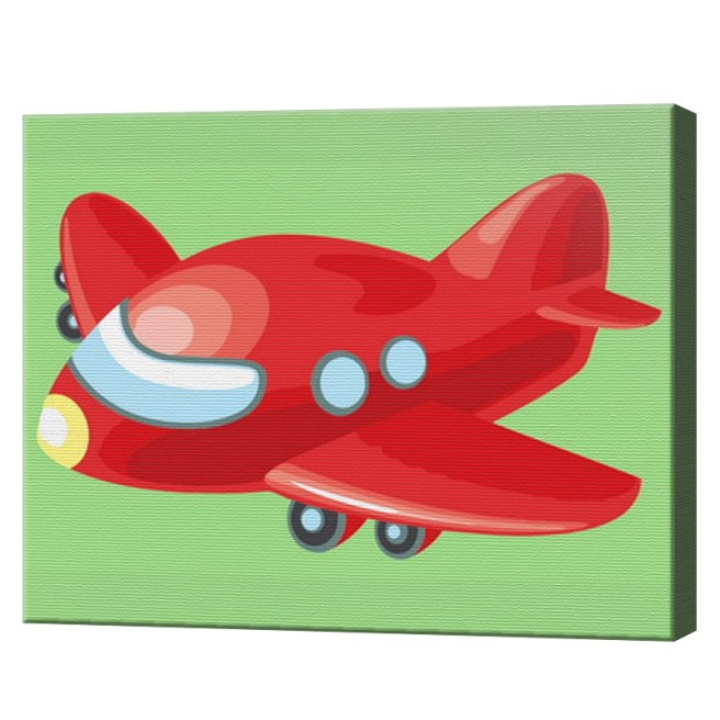 Avionul roșu 20х30 cm, pictură pe numere