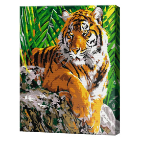 Тигр в джунглях 20х30 см, картина по номерам