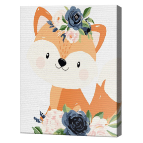 Лисичка в цветочном венке 20х30 см, картина по номерам