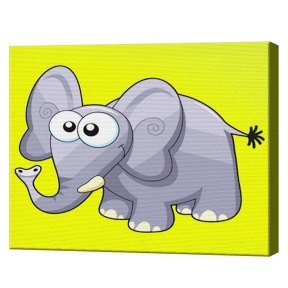 Elefant cu ochișorii mari 20х30 cm, pictură pe numere