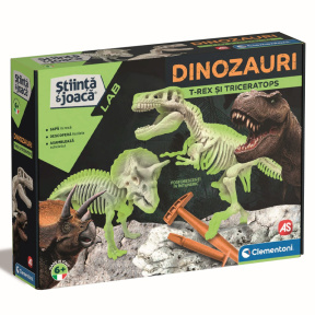 Set de joacă Săpături arheologice Dinozauri: T-Rex si triceratop Clementoni RO