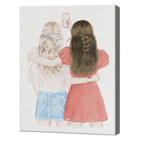 Selfie cu prietenele, 40х50 cm, pictură pe numere