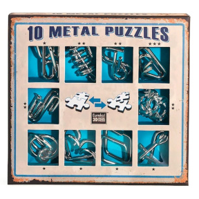 "10 Metal Puzzles. Set Albastru"