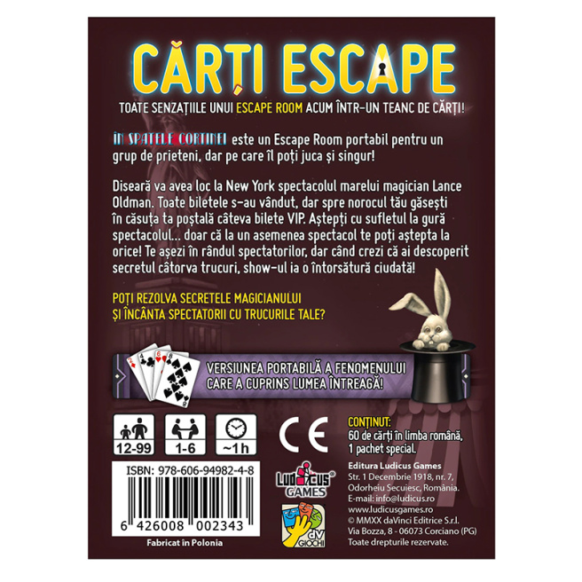 "Cărți Escape - În spatele cortinei"