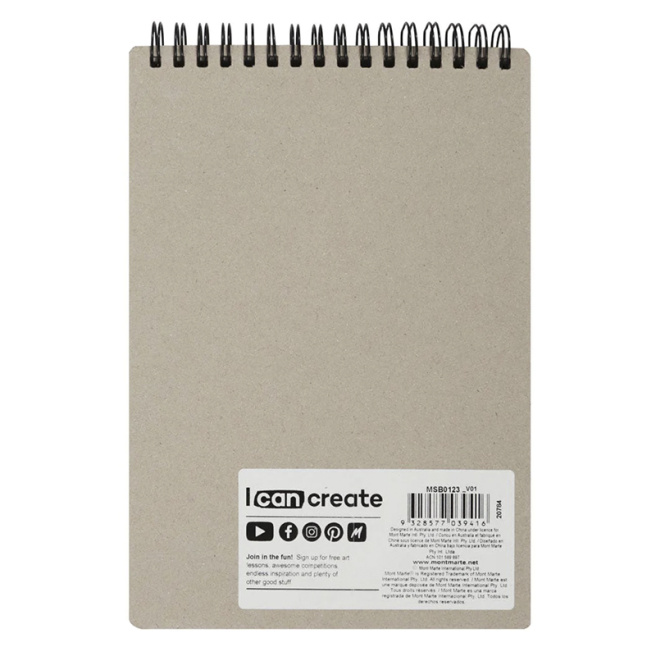 Spiral Sketchbook A5, 190 gsm, 30 foi, pentru acuarelă, cu pânză groasă