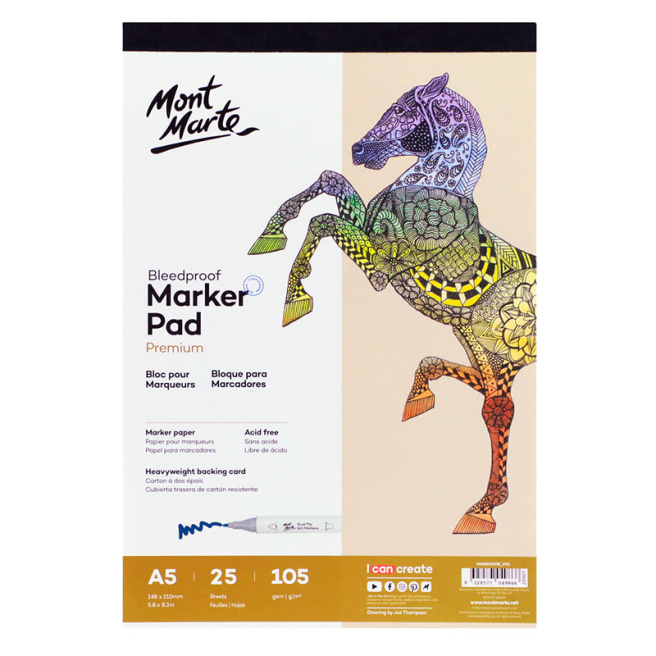 Bloc de desen A5, 105 gsm, 25 foi, pentru marker