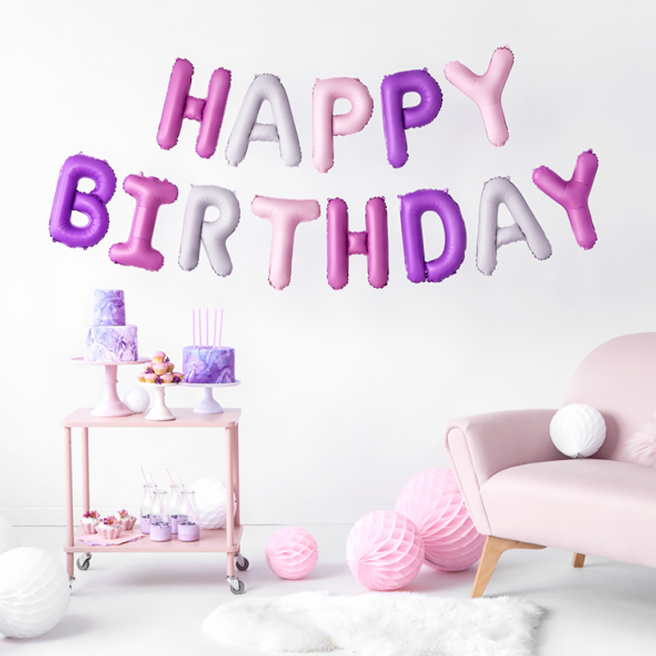 Шар фольгированный Happy Birthday, Разноцветный, AIR