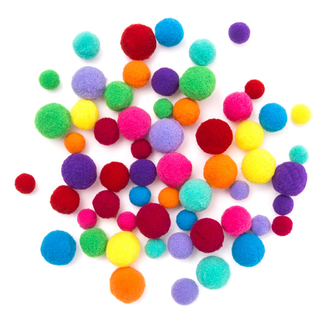 Pompoane pentru decor 60 bucăți, mix, culori aprinse