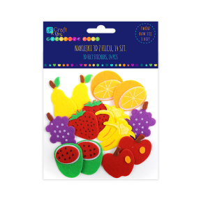 Autocolante 3D din fetru, Fructe, 14 bucăți