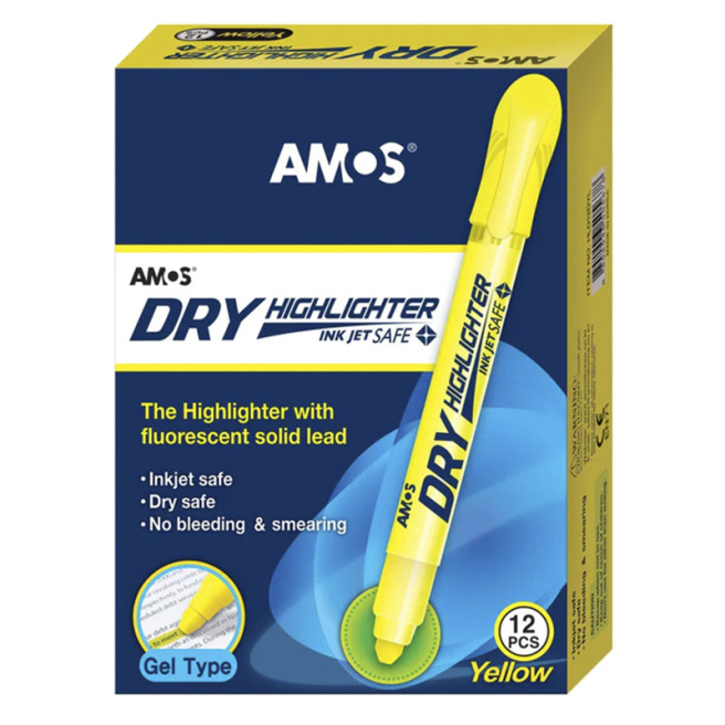 Textmarker AMOS uscat, galben