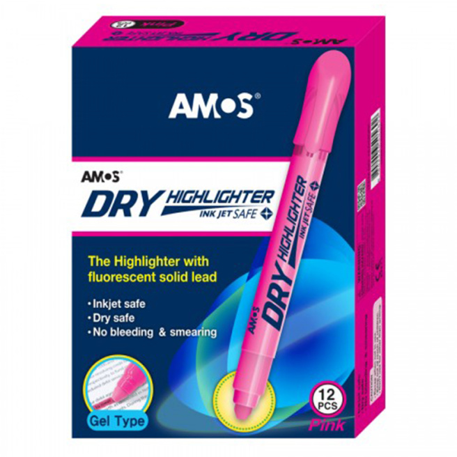 Textmarker AMOS uscat, roz