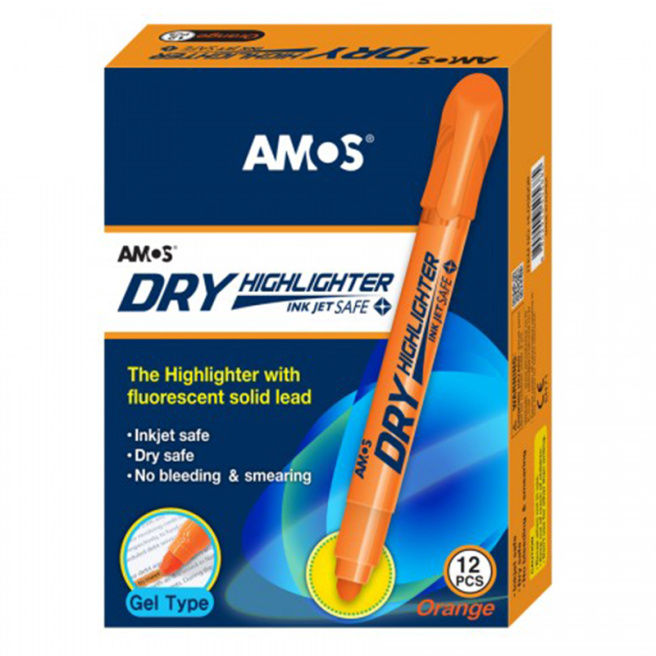 Textmarker AMOS uscat, portocaliu