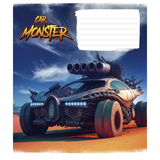 Тетрадь 12 листов, клетка Школярик 3243 Monster cars