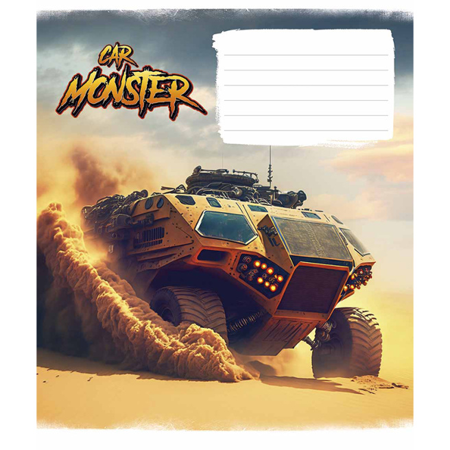 Тетрадь 12 листов, клетка Школярик 3243 Monster cars