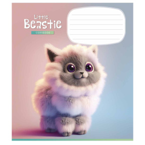 Тетрадь 12 листов, косая линейка Школярик 3248 Little beasties