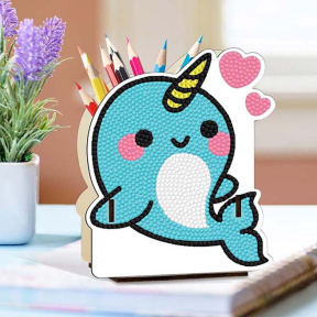 Подставка для ручек с алмазной мозаикой. Морской единорог