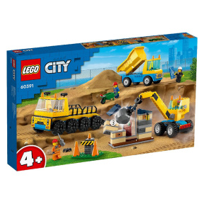 Constructor LEGO City Transport special construcții și macara cu sfera pentru demolarea clădirilor