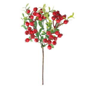 Декор для творчества, ветка с осенними ягодами, 36 см, цвет красный