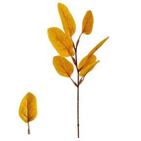 Decor, crenguța cu frunze înguste, 29 cm, galben