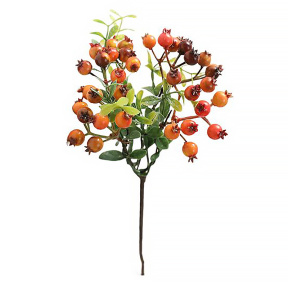 Декор для творчества, ветка с осенними ягодами, 36 см, цвет оранжевый