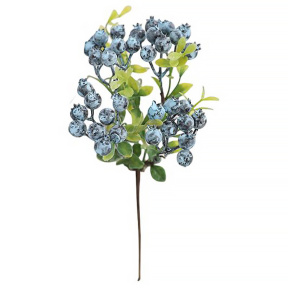 Декор для творчества, ветка с осенними ягодами, 36 см, цвет т.синий