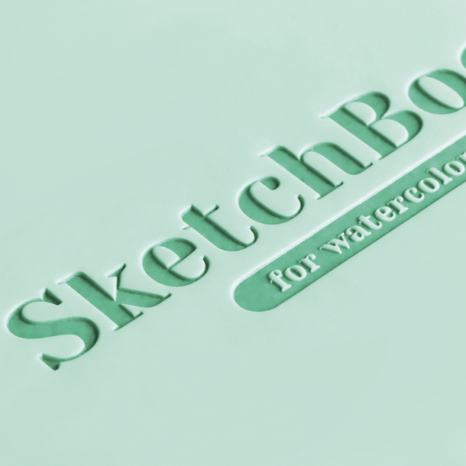 Sketchbook Greenwich Line, turcoaz, piele artificială, cu elastic, 40 foi