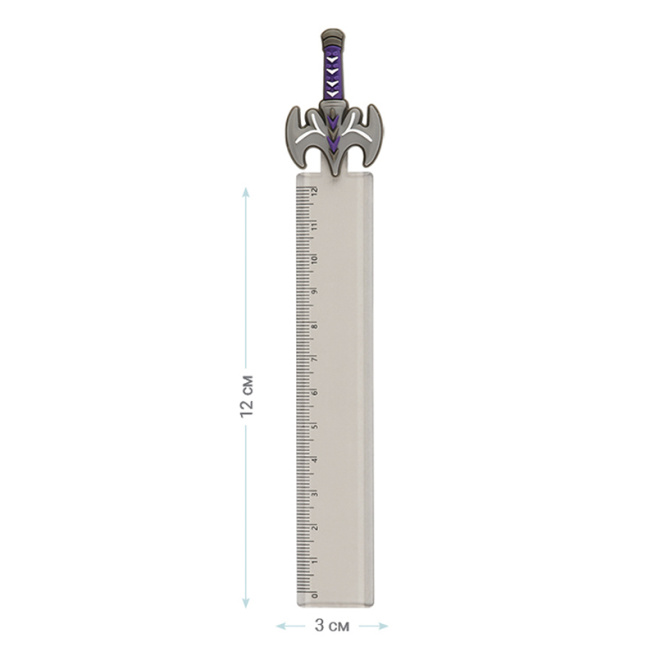 Линейка MESHU 12см "Grey sword" пластиковая, асортимент