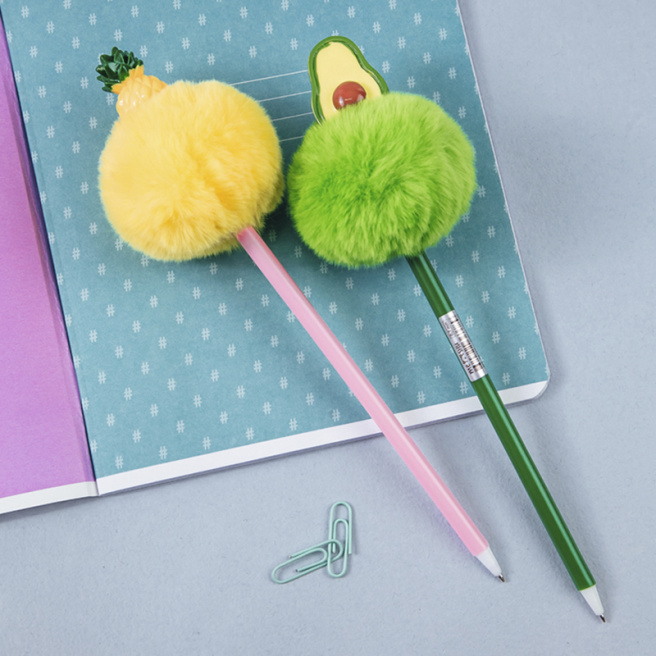 Pix bilă MESHU "Avocado&Ananas" albastru 0,7 mm, asorti