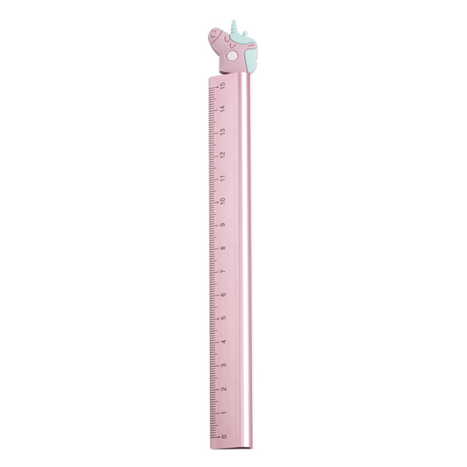 Riglă pentru copii MESHU "Unicorn", din metal, 15cm.