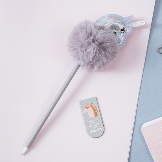 Ручка шариковая MESHU "Shiny Unicorn" синяя, 0,7мм, корпус ассорти