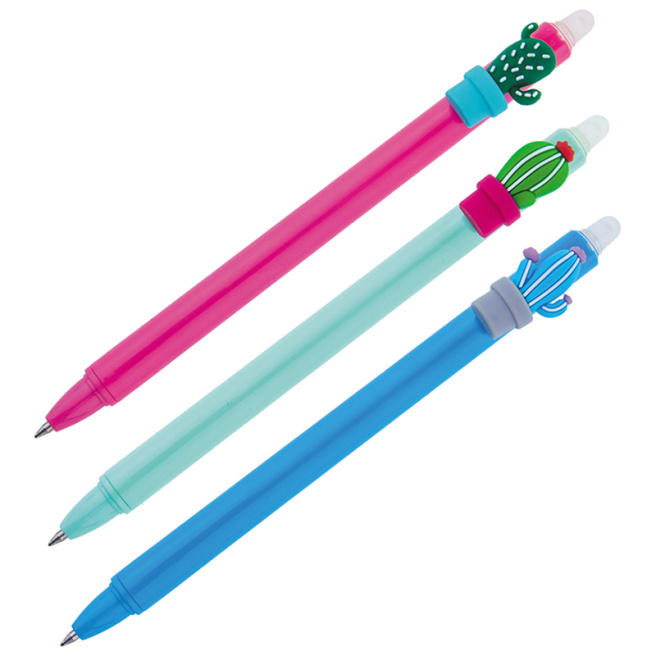 Pix cu gel ce se șterge MESHU "Cactus" albastru, 0,5mm, asorti
