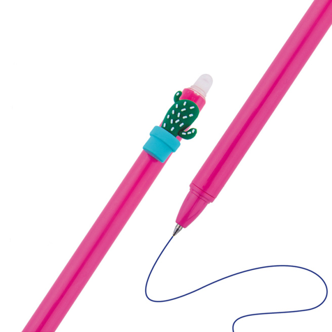 Pix cu gel ce se șterge MESHU "Cactus" albastru, 0,5mm, asorti