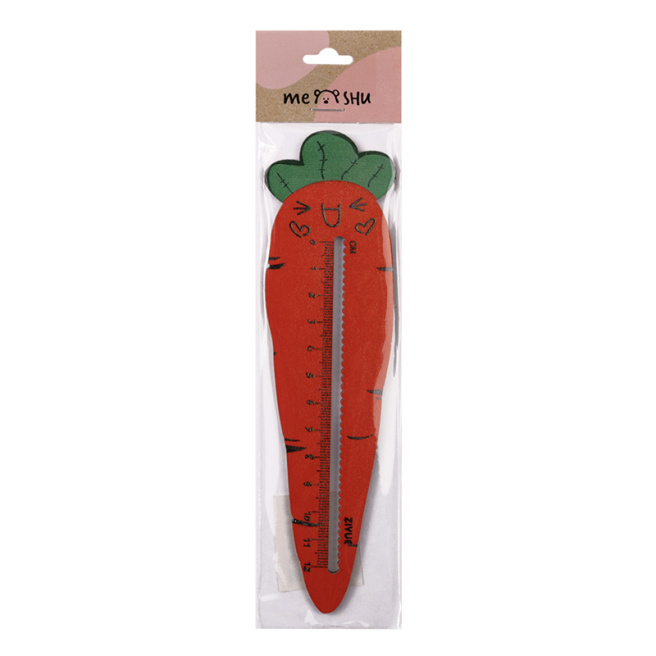Riglă pentru copii MESHU "Carrot" din lemn, 12см , asortiment