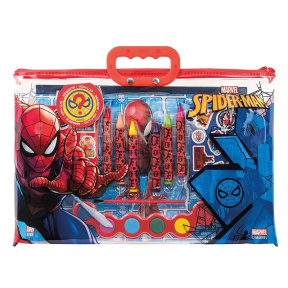 Set pentru desen în gentuță transparentă Spider-Man, 17 articole