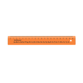 Линейка справочная 20 см EK "Английский алфавит" оранжевая