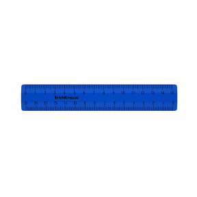 Riglă din plastic ErichKrause Classic 15 cm albastră