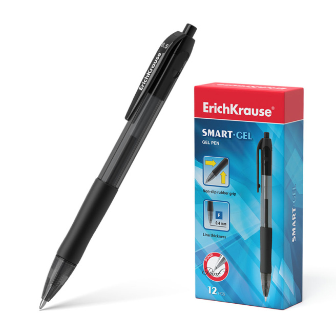 Pix cu gel ErichKrause 0,5 mm Smart-Gel, negru
