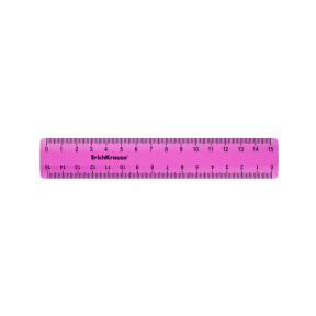 Riglă din plastic ErichKrause Neon 15 cm, roz
