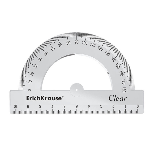 Raportor ErichKrause Clear 100mm, incolor, blister