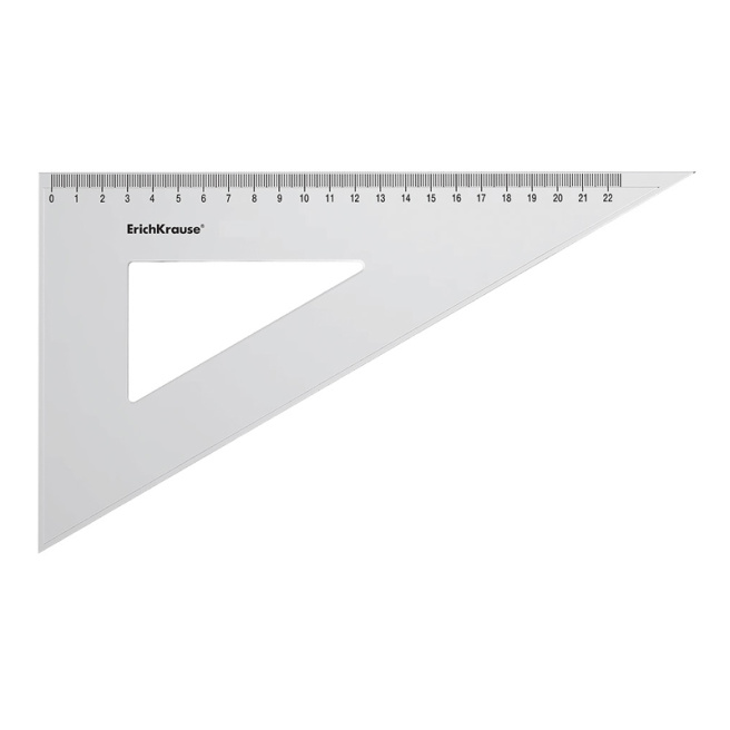 Echer ErichKrause Clear 220 mm, 90°/60°, incolor, blister