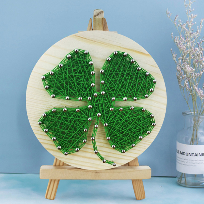 Set String Art 11x11 "Trifoi cu patru foi"