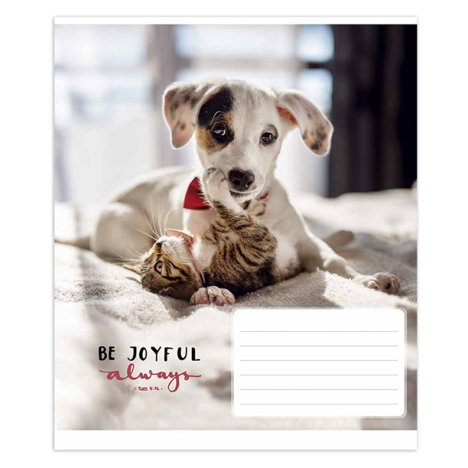 Тетрадь 18 листов, линейка, Школярик 3263, Be joyful always