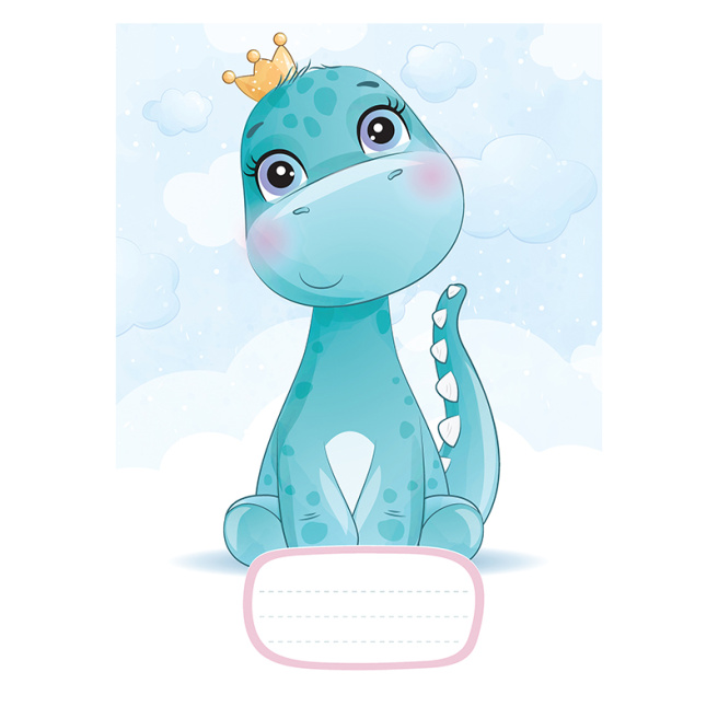 Тетрадь 24 листа Евро, косая линейка, Dino Princess