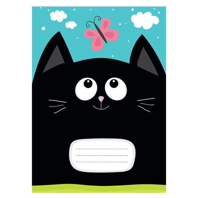 Тетрадь 24 листа  Евро, косая частая линейка, Cute Cat