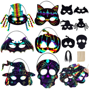 Set măști - gravuri, 6 buc, mix de Halloween A