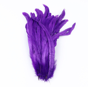Набор перьев для декора 10 шт, 25-30 см, цвет фиолетовый
