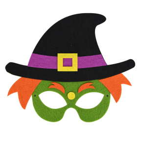 Accesorii de Halloween, Mască din fetru pentru copii, Vrăjitoare