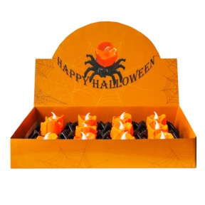 Lampă LED de Halloween Păianjen cu lumânare, oranj, 7 cm