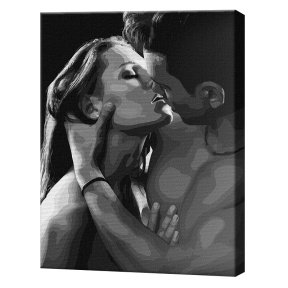 Sărutul pasional, 40х50 cm, pictură pe numere